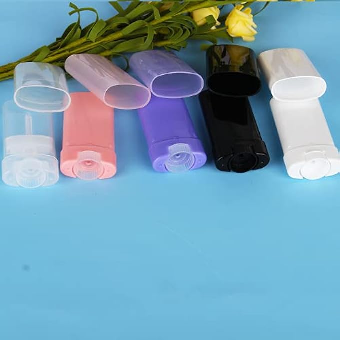 COSIDEA 25 PCS PLASTIC EMPTY 15G BLACK OVAL SHAPE LIP BALM TUBE DEODORANT CONTAINERS 0.5OZ LIPSTICK TUBE SMALL WAX PACKING CONTAINER - Image 4